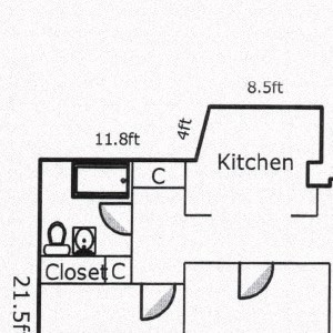 1 Bed, 1 Bath - Dining Room